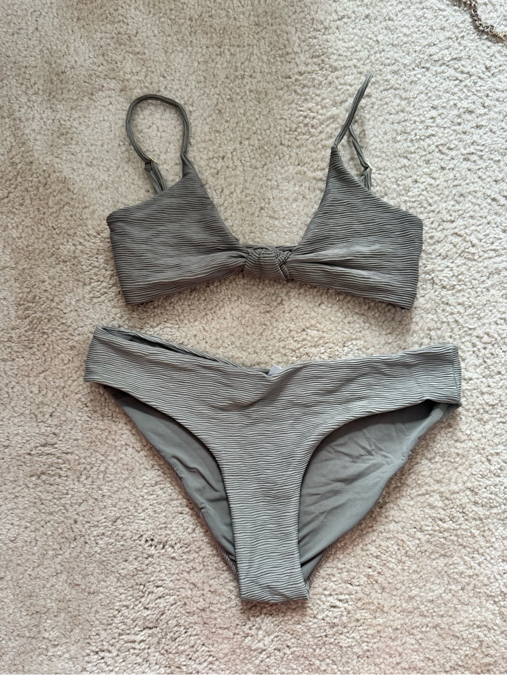 Malai Swimwear Ribbed Olive Bikini